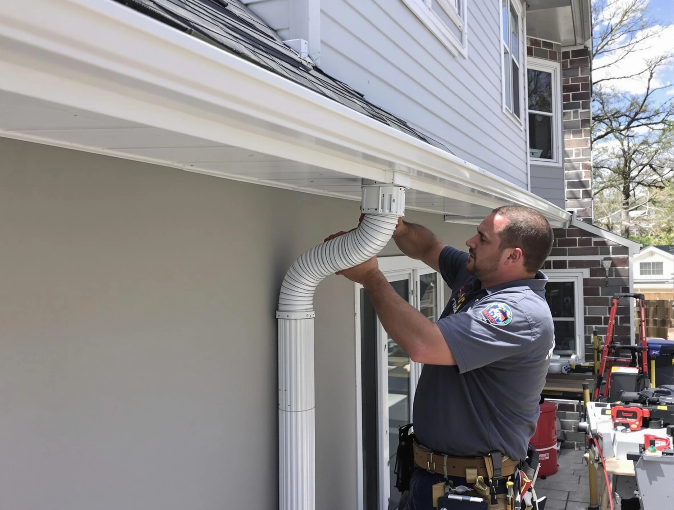 Downspouts installed by Wadsworth Roofing Company to guide water away in Wadsworth, OH