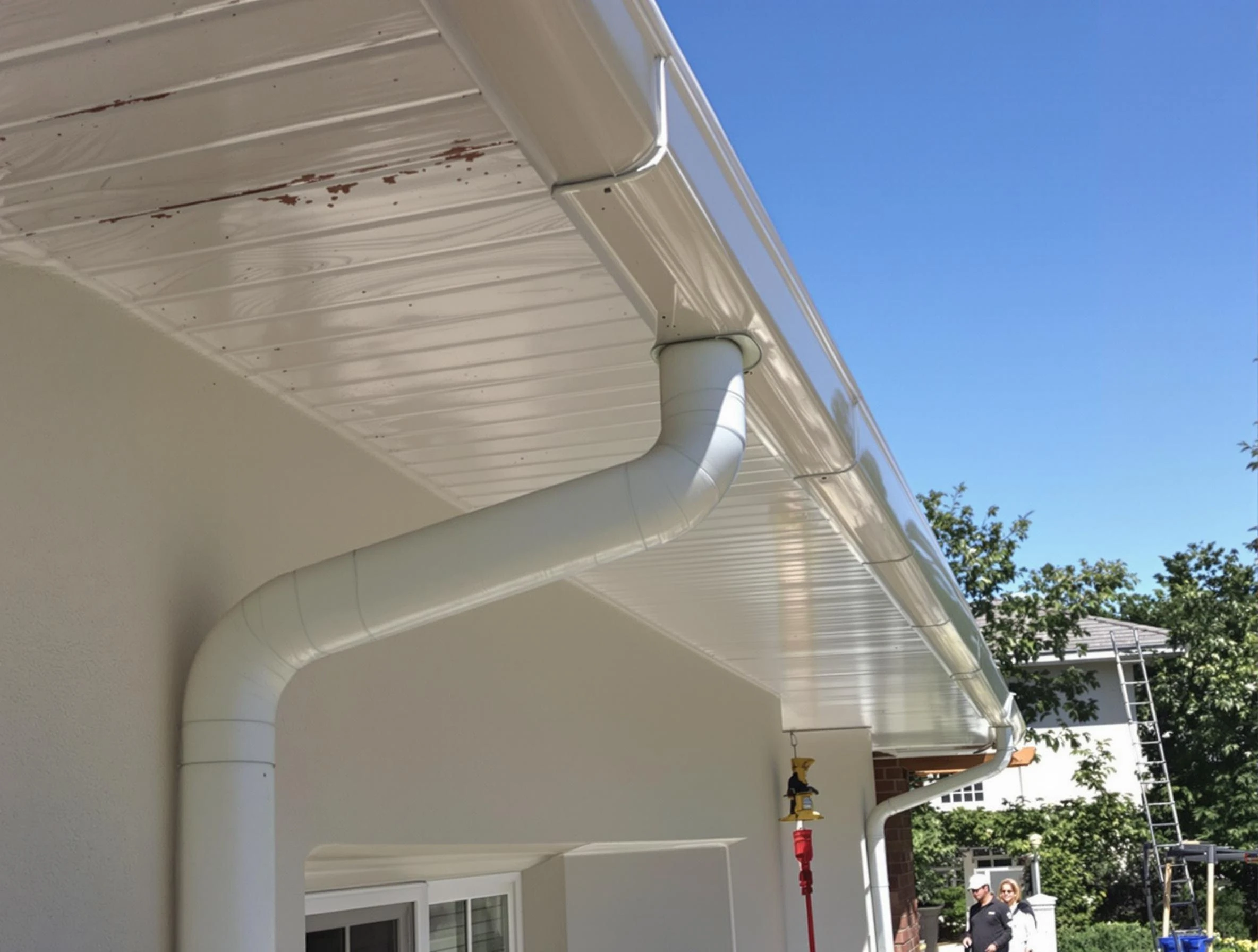 On-site seamless gutter fabrication by Wadsworth Roofing Company in Wadsworth, OH